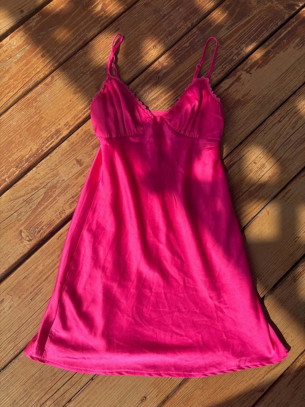 Princess Polly Pink Dress Size US 2 Hot Pink Satin Mini